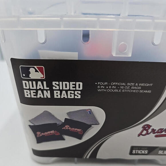 Braves MLB Atlanta Corn Hole Bean Bags (SET OF 4) with Case - Picture 2 of 8